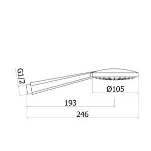 disegno tecnico doccino Paffoni Giada